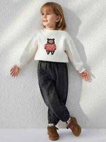 Blossori Young Boys Elegant Gray Plaid Woven Fitted Elastic Waist Pants, Autumn/Winter - Grey - View 4