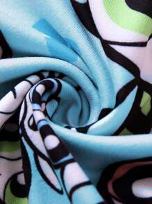 THE POWERPUFF GIRLS X SHEIN Tween Girl Cartoon Character Heart Random Print Button Front Homewear Pajama Romper - Blue - View 10