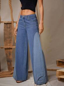 Denimoi Jeans holgados y casuales con bolsillos para mujer - Azul - Ver 1