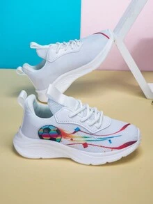 1 Đôi giày thể thao nhẹ thời trang thoải mái cho bé trai, phù hợp cho mùa xuân/hè - trắng - Xem 3