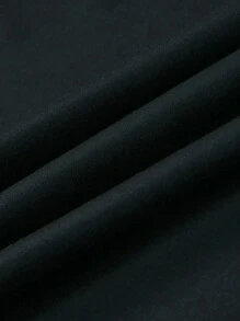 Manfinity EMRG 男士 1 件字母印花连帽拉链前长袖连帽运动衫，拉链连帽衫，适合朋友、丈夫、男朋友的礼物 - 黑色 - 查看 4