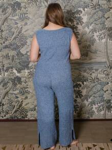 Aralina Curve Core 圆领无袖慢格纹针织背心