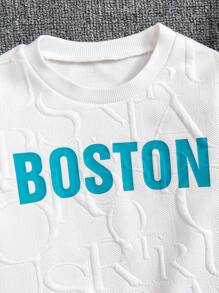 SHEIN 2pcs/Set Young Girl Girls Winter Padded Letter Graphic Set, The All-Over Letter Graphic Adds Layering And Visual Impact, Minimalist Yet Fashionable