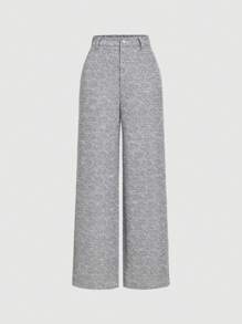SHEIN MOD Conjunto de traje elegante para mujer con chaleco y pantalón de pierna recta en color negro y blanco para otoño/invierno - Blanco y Negro - Ver 5