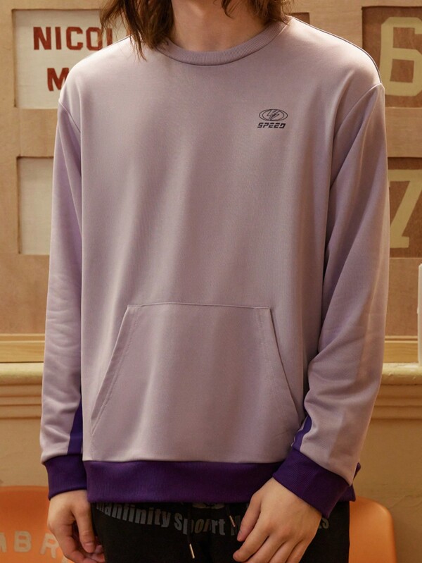 Sport MetroGents Boyfriend Style Men's Crew Neck Long Sleeve Casual Pocket Sweatshirt, Comfortable & Fashionable,Gym Clothes