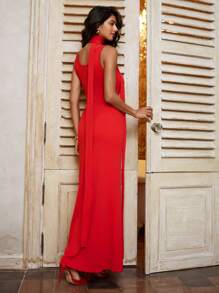 Opulessa 1 Stück Einfarbiges Spaghetti-Träger-Kleid aus gewebtem Stoff für Damen