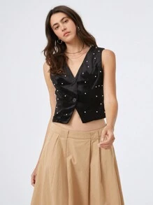 SHEIN EZwear Shawl Collar Single-Button Blazer - Black - View 5