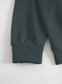 INAWLY 2pcs/Set Women Letter Print Round Neck Long Sleeve Casual Top And Pants Set - Dark Grey - View 7