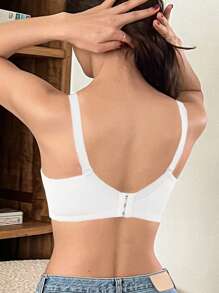 DAZY Solid Color Casual Minimalist Supportive Underwire Bra For Women Lingerie For Women - White - View 2