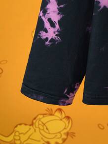 GARFIELD | SHEIN Tween Girl 卡通与字母印花紫色扎染休闲长袖 T 恤 - 彩色 - 查看 6
