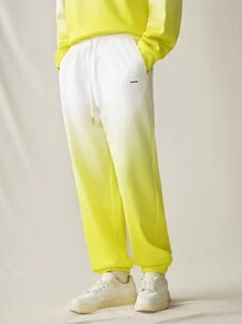 Manfinity VCAY 1 Set Men Gradient Long Sleeve Hoodie And Straight Leg Sweatpants, For Fall Winter