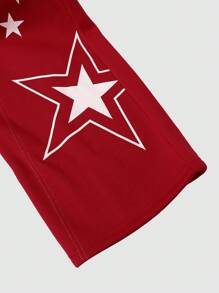 Manfinity Roghcode Men's Hoodie Sweatshirt And Sweatpants With Slogan & Star Print, Casual Set - Multicolor - View 6