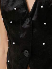 SHEIN EZwear Shawl Collar Single-Button Blazer - Black - View 6