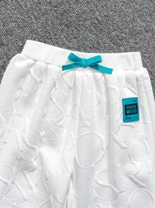 SHEIN 2pcs/Set Young Girl Girls Winter Padded Letter Graphic Set, The All-Over Letter Graphic Adds Layering And Visual Impact, Minimalist Yet Fashionable