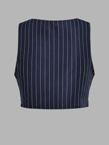 SHEIN Explorewe Teen Girl Preppy Style Casual Elegant Y2K Vest, Blouse, And Pants Set, Fashionable And Versatile, Perfect For Fall And Spring And Winter - Multicolor - View 14