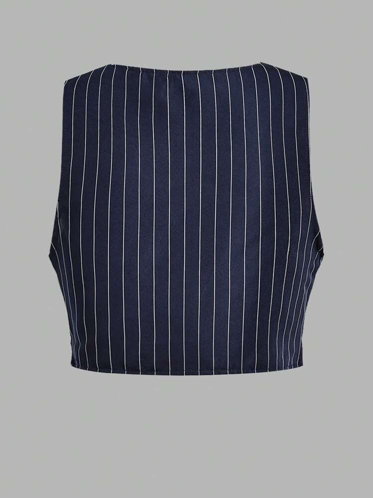 SHEIN Explorewe Teen Girl Preppy Style Casual Elegant Y2K Vest, Blouse, And Pants Set, Fashionable And Versatile, Perfect For Fall And Spring And Winter - Multicolor - View 14