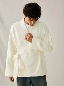 Manfinity VCAY Chaqueta casual de manga larga de corte holgado para hombres jóvenes, para uso diario, para otoño e invierno - Albaricoque - Ver 5