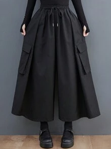 Women's Fashion Casual Loose Cargo Pocket Wide Leg Pants
