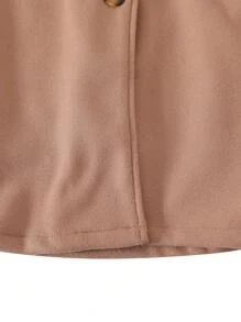 Tween Girl Fluffy Hooded Long Belted Coat - Apricot - View 6