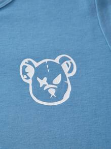 SHEIN Tween Boy 3pcs/Set Multi-Color Casual Cartoon Pattern Print Long Sleeve Cute Fun Bear Graphic T-Shirts - Multicolor - View 7