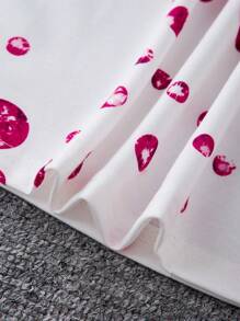 Đầm thường ngày cổ tròn màu trơn cỡ lớn cho bé gái tuổi teen, dành cho Giáng sinh - trắng - Xem 5