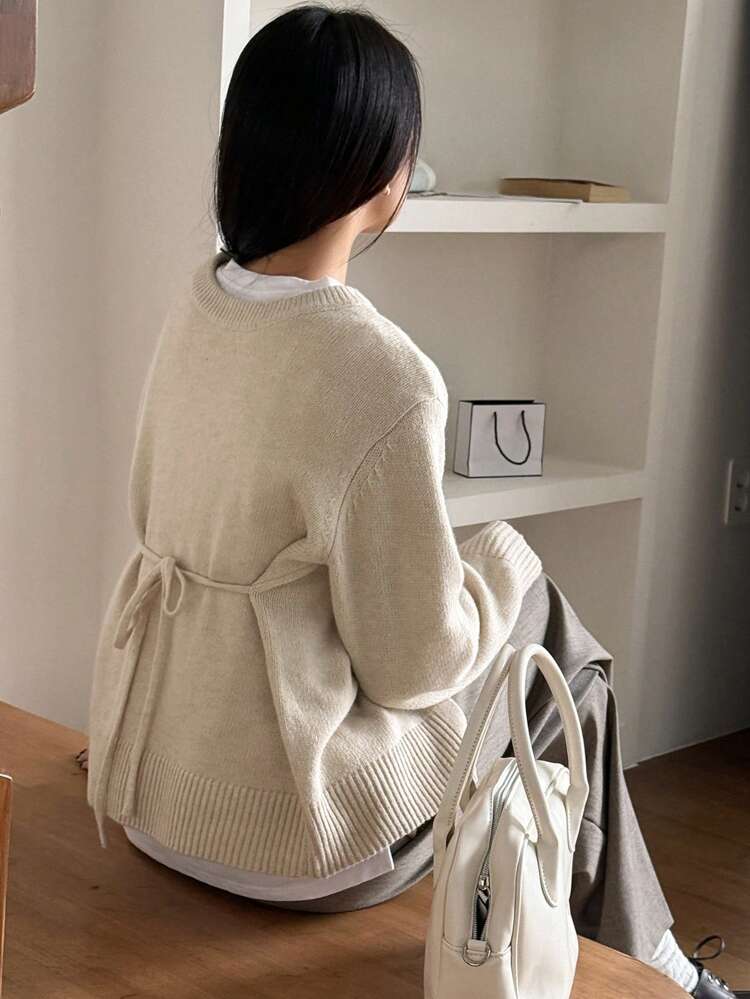 Stylish Split Hem Pullover Knitted Cardigan Sweater For Women,Fall Women Clothes