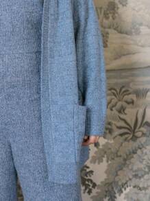 Aralina Curve Cozy Comfort Slouch Lounge Long Sleeve V Neck Knitted Cardigan