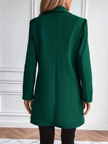 Chiquease Women's Elegant Slim Fit French Style Long Sleeve Overcoat - Dark Green - View 2