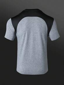 Manfinity Sport Polished Maglietta sportiva a maniche corte con scollo rotondo e blocchi di colore per uomo, adatta per l'estate
