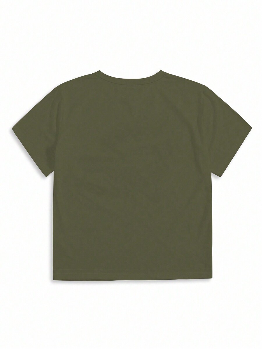 SHEIN LUNE Summer Trendy Letter Slogan Graphic Print FormFitting