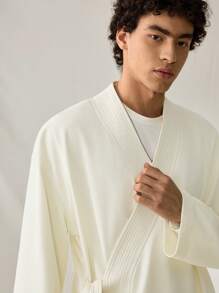 Manfinity VCAY Chaqueta casual de manga larga de corte holgado para hombres jóvenes, para uso diario, para otoño e invierno - Albaricoque - Ver 4