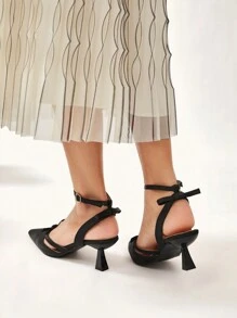 CUCCOO CHICEST Women's Pointed Toe Bowknot Thin High Heel Pumps Fall - Black - View 5