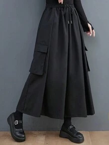 Women's Fashion Casual Loose Cargo Pocket Wide Leg Pants