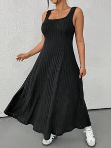 CovetEZ Plus Size 2 Pieces Set: Long Knit Jumper Dress & Cropped Fleece Hoodie For Autumn/Winter