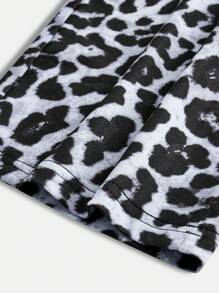 Tween Girls' Basic Minimalist Leopard Print Pattern Sweatpants - Multicolor - View 4