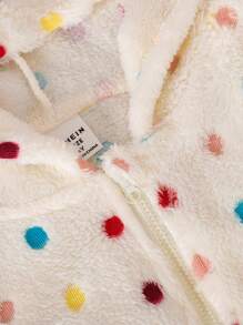 1pc Young Girl Casual Colorful Polka Dot Jacket Coat, Autumn/Winter'