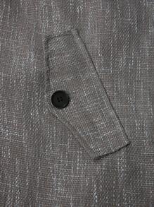 Manfinity Homme 1pc Solid Color Front Button Casual Long Sleeve Jacket, For Autumn/Winter - Grey - View 4
