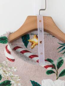 SHEIN LUNE Plus Size Christmas Theme Print Round Neck Casual All-Match Long Sleeve Sweater Pullover Knit Pullover Fall Winter Outfit