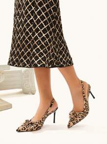 CUCCOO CHICEST 尖头豹纹时尚女式高跟鞋 - 彩色 - 查看 6