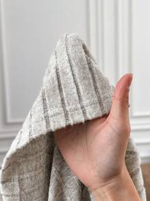 SHEIN Frenchy 2 件大码水钻装饰 V 领长袖上衣和裙子套装，休闲装 - 彩色 - 查看 3