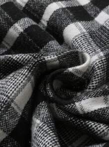 Manfinity Homme 1 件男士前扣纯色拼接长袖简约连帽大衣，外出保暖大衣，适合朋友、丈夫、男朋友的礼物 - 彩色 - 查看 5