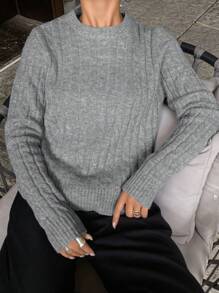 DAZY Autumn New Fitted Letter Embroidery Sweater For Women,Fall Women Clothes - Grey - View 7