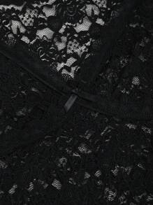 EgrlEra Y2K sexig genomskinlig spets V-ringad kamisole - Svart - Visa 3