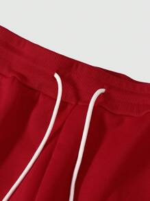 Manfinity Roghcode Men's Hoodie Sweatshirt And Sweatpants With Slogan & Star Print, Casual Set - Multicolor - View 7