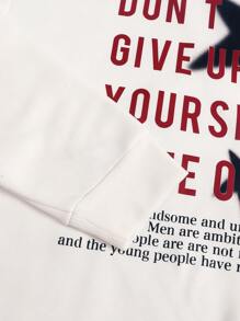 Manfinity Roghcode Men's Hoodie Sweatshirt And Sweatpants With Slogan & Star Print, Casual Set - Multicolor - View 8