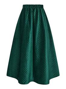 SHEIN Unity 大码女式纯色百褶裙，优雅