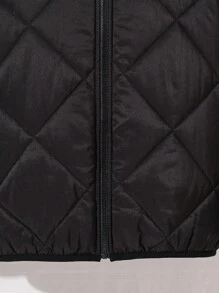 Kids/Tween Boy Casual Fleece Hooded Zip-Up Warm Padded Coat - Black - View 6