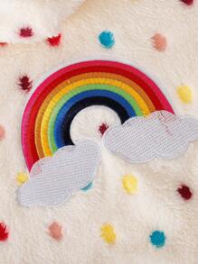 1pc Young Girl Casual Colorful Polka Dot Jacket Coat, Autumn/Winter'