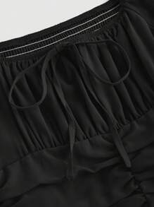 SHEIN MOD 女士纯色荷叶边灯笼袖连衣裙、秋季女士连衣裙、服装、秋季婚礼宾客连衣裙、文艺复兴时期连衣裙、返校节连衣裙、秋季婚礼宾客连衣裙、秋季女士连衣裙、舞会连衣裙