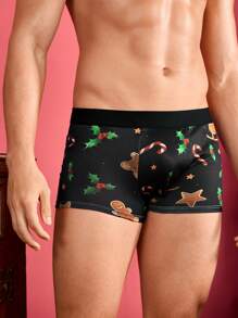 Happy Jammies Set de 3 calzoncillos tipo bóxer de hombre con parches de unicolor, de uso casual diario